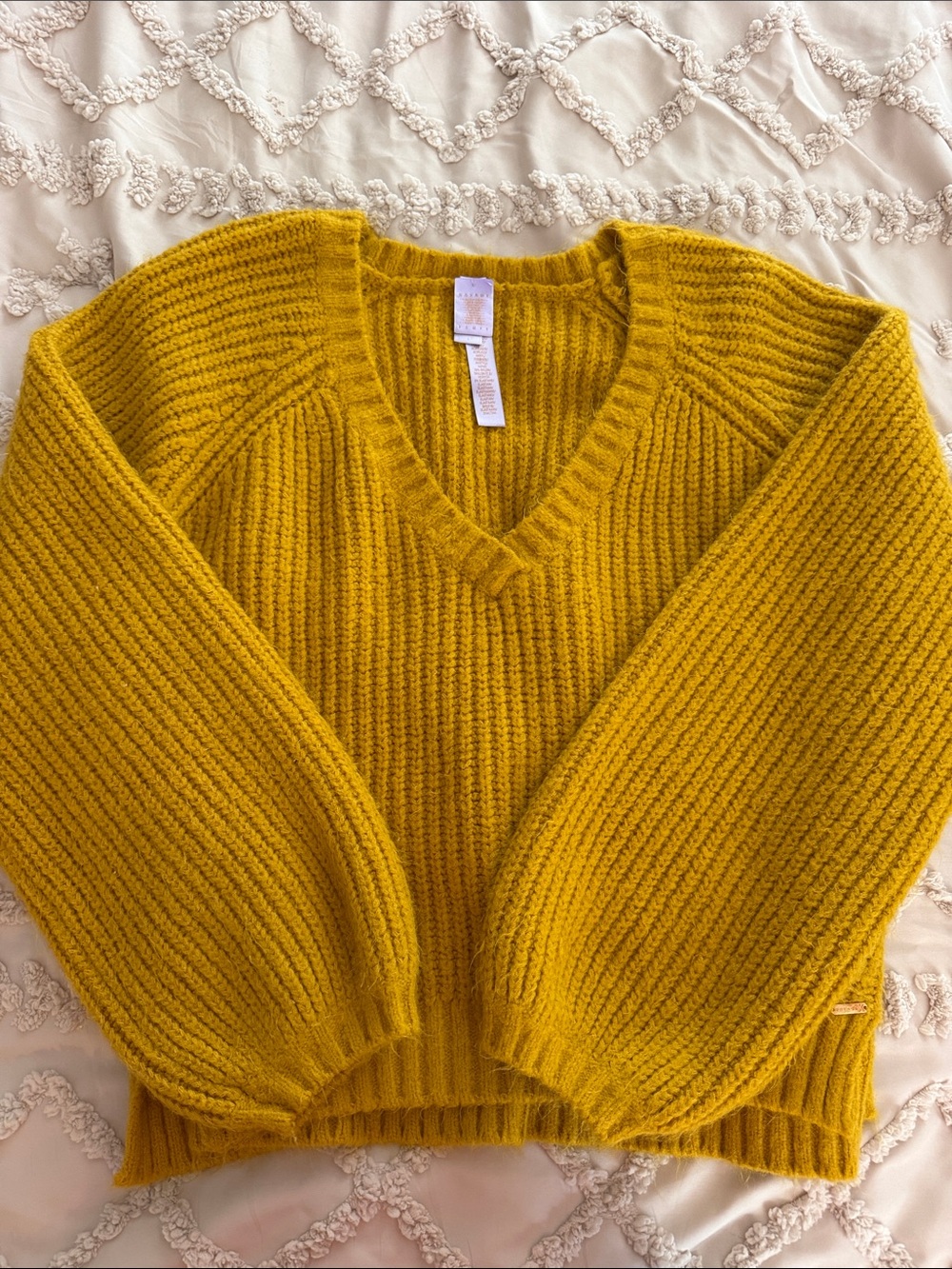Savage X Fenty Sweater By Rihanna cozy, Mustard, Large